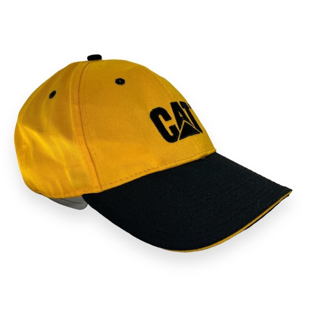 Caterpillar Yellow Black Hat CAT Construction Equipment Adjustable Embroidered‎